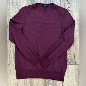 Patrick Assaraf Merino Wool Crewneck Sweater Men’s M Burgundy